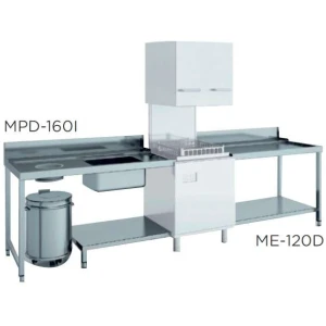 Mesa de prelavado entrada izquierda dim.1200x750x850h mm con estante MP-120I