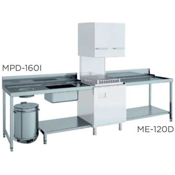 Mesa de prelavado entrada derecha dim.800x750x850h mm sin estante MPS-80D