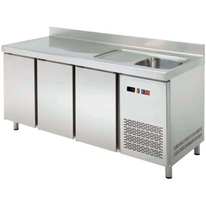 Mesa Snack Refrigerada con fregadero 2 puertas Fondo 600 de 1492 x600 x850h mm CORDOBA MRCH-150F