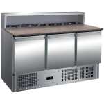 Mesa GN1/1 3 Puertas Preparación Ensaladas con Encimera de Granito de 1365 x700 x1010h mm PEKIN PS903