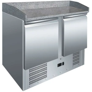 Mesa GN1/1 2 Puertas Preparación Pizzas con Encimera de Granito de 1045 x700 x1050h mm PEKIN S902PZ