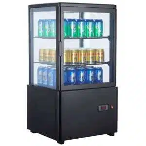 Expositor Refrigerado 4 Caras 58 litros Negro de 447x400x819h mm Línea Pekín XC58L-N