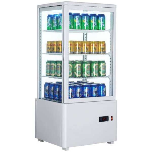 Expositor Refrigerado 4 Caras 78 litros Blanco de 447x400x969h mm Línea Pekín XC78L-B
