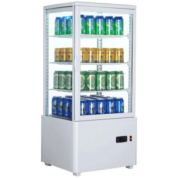 Expositor Refrigerado 4 Caras 78 litros Blanco de 447x400x969h mm Línea Pekín XC78L-B