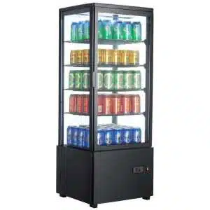 Expositor Refrigerado 4 Caras 98 litros Negro de 447x400x1199h mm Línea Pekín XC98L-N