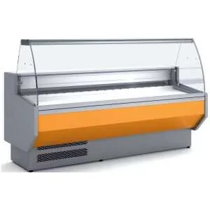Vitrina Refrigerada Cristal Curvo Fondo 800 dim.1055x800x1235h mm Línea Córdoba VED-8-10-C
