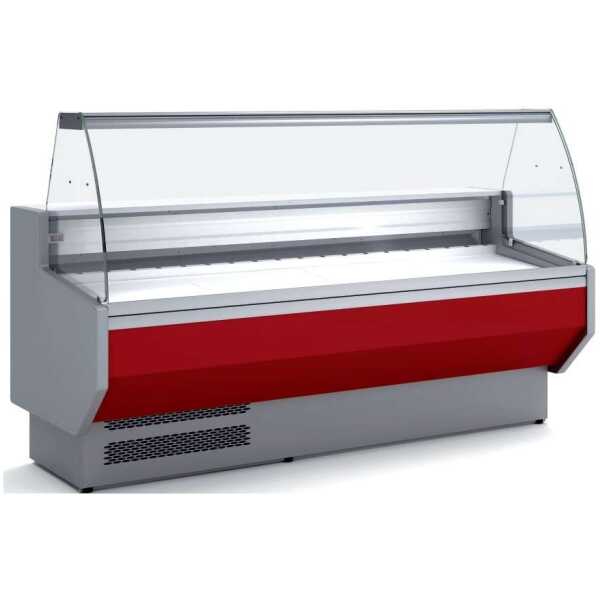 Vitrina Refrigerada Cristal Curvo Fondo 900 dim.2995x940x1235h mm Línea Córdoba VED-9-30-C