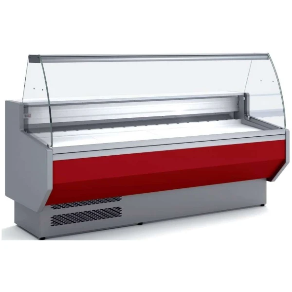 Vitrina Refrigerada Cristal Curvo Fondo 900 dim.2995x940x1235h mm Línea Córdoba VED-9-30-C
