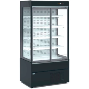 Mural Refrigerado Expositor  con Puertas de Cristal 4 Estantes Fondo 700 de 1530 x700 x1990h mm AVEIRO MAE150PV-N color NEGRO