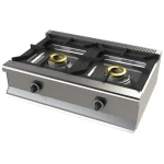 Cocina a gas sobremesa de 2 fuegos 8+8 Kw SerIe 550 JUNEX con medidas 800x550x240h mm 6200B/1