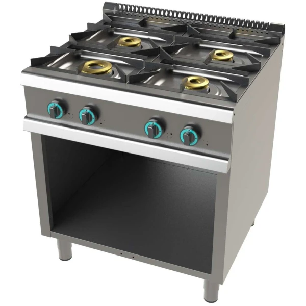 Cocina a gas con mueble de 4 fuegos 8+4
