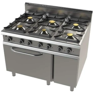 Cocina a gas con mueble 6 fuegos 2X8+4