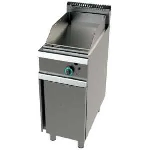 Fry tops a gas acero laminado placa lisa con mueble Serie 700 JUNEX con medidas 800x730x900h mm FT7N0LL
