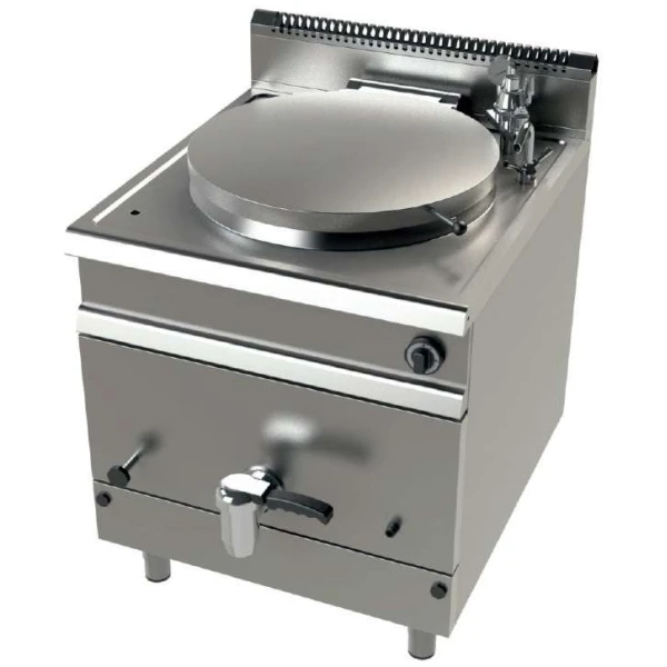 Marmita a gas 135 litros calentamiento indirecto 21 Kw Serie 900 JUNEX con medidas 800x900x900h mm MG9C150