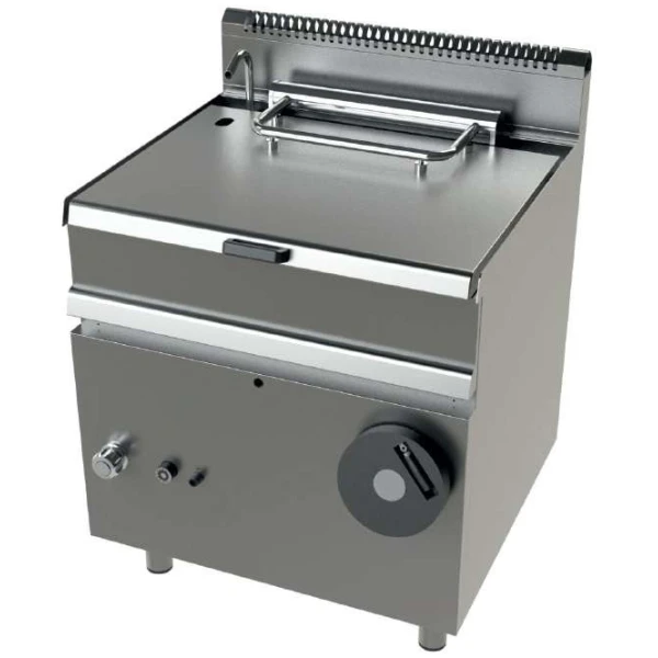 Sartén basculante a gas 12Kw fondo cuba en acero inoxidable AISI-304 Serie 700 JUNEX con medidas 800x730x900h mm FD7N050