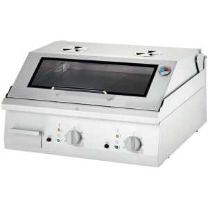 Fry top eléctrico acero rectificado sobremesa placa lisa CON TAPA 800x700x250h mm 8