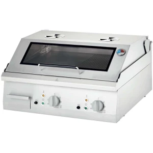 Fry top eléctrico acero rectificado sobremesa placa lisa CON TAPA 800x700x250h mm 8