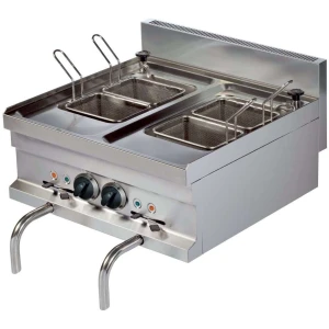 Cocedor de pasta eléctrico sobremesa 14+14 litros 3+3 kw 600x600x265h mm EMH606 Línea Estambul