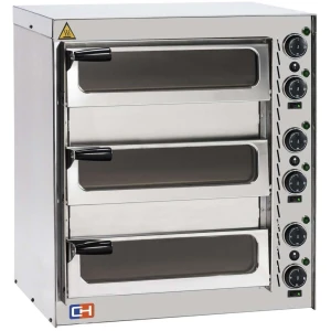 Horno Eléctrico de Pizza Compacto 3 pizza diámetro 35 cm AVEIRO FP52PV con puerta de cristal
