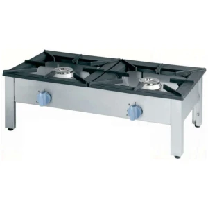 Cocina a gas auxiliar 2 fuegos 1140x605x380h mm 2x9 kW Línea Varsovia