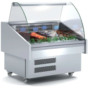 Vitrina Expositora Refrigerada Pescado / Marisco evaporador estático más placa fría dim.1035x915x1185h mm Línea Córdoba EEC-100-CC-EF