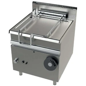 Sartén basculante a gas 80 litros 22Kw fondo cuba en acero inoxidable AISI-304 Serie 900 JUNEX con medidas 800x900x900h mm FD9C080