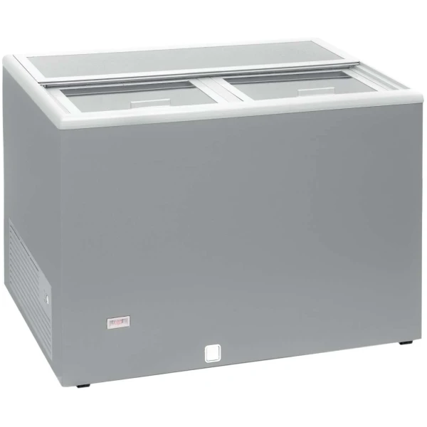 Enfriador de Botellas 300 litros Puertas Inox  de 1060 x670 x880h mm con ruedas AVEIRO AGF300 (COLOR GRIS)