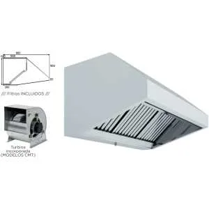 Campana Mural Snack Fondo 800 CON TURBINA de 2500x800x700h mm AVEIRO A25080CMT