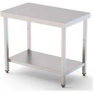 Mesa de Trabajo Acero inoxidable Central Con 1 Estante 800x500x850h mm WTC150080S1