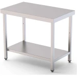 Mesa de Trabajo Acero inoxidable Central Con 1 Estante 900x600x850h mm WTC160090S1