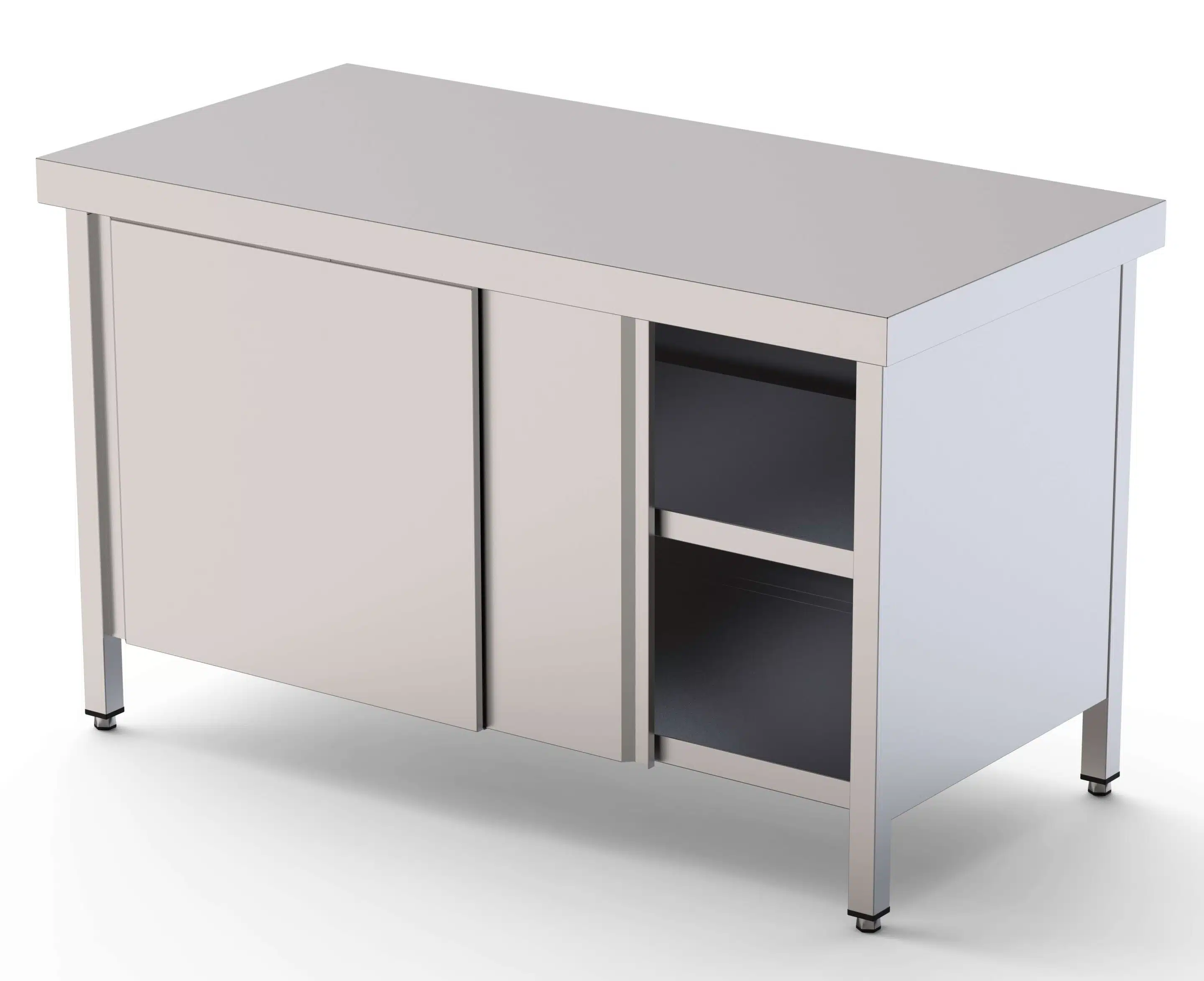 Mesa de Trabajo Acero inoxidable Central Con Puerta Corredera a 1 cara 1200x700x850h mm WTC170120SD