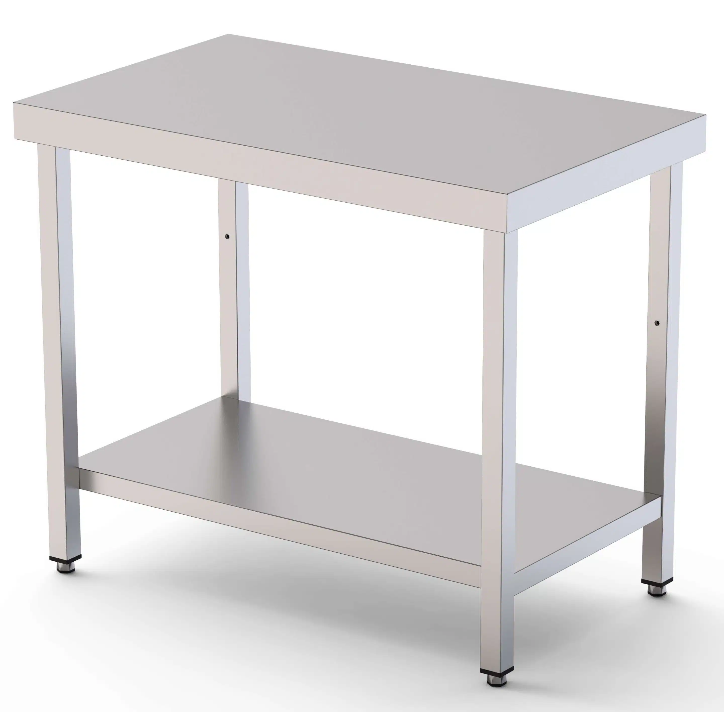 Mesa de Trabajo Acero inoxidable Central Con 1 Estante 700x800x850h mm WTC180070S1