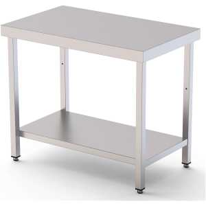 Mesa de Trabajo Acero inoxidable Central Con 1 Estante 600x900x850h mm WTC190060S1