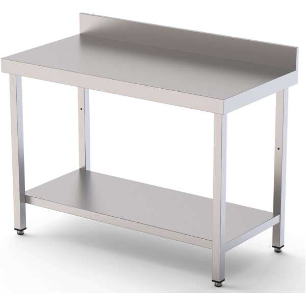 Mesa de Trabajo Acero inoxidable Mural Con 1 Estante 900x800x850h mm WTW180090S1