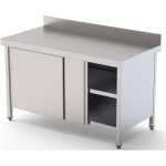 Mesa de Trabajo Acero inoxidable Mural Con Puerta Corredera a 1 cara 1200x800x850h mm WTW180120SD