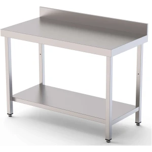 Mesa de Trabajo Acero inoxidable Mural Con 1 Estante 800x900x850h mm WTW190080S1