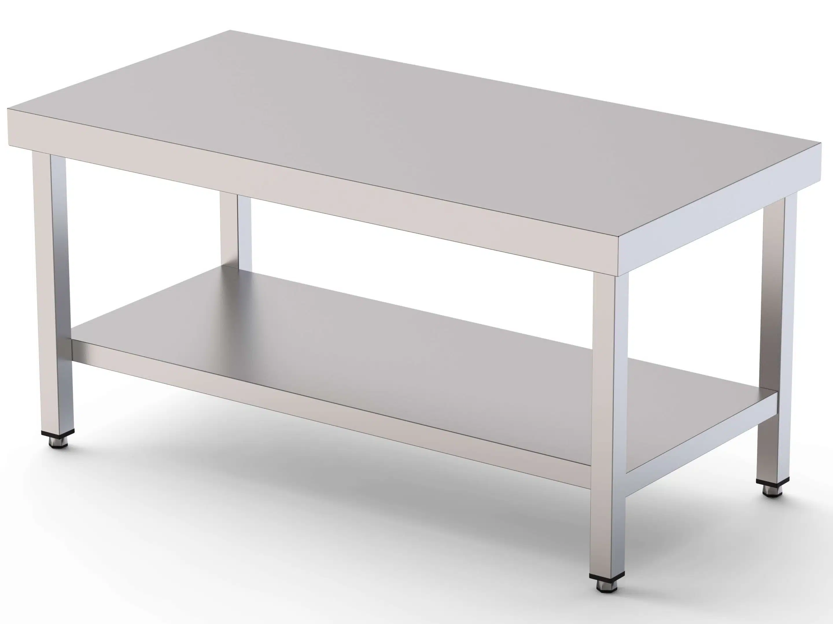 Mesa de Trabajo Acero Inoxidable Baja Central Con 1 Estante 1800x600x600h mm WTC260180S1