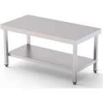 Mesa de Trabajo Acero Inoxidable Baja Central Con 1 Estante 2800x600x600h mm WTC260280S1