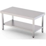 Mesa de Trabajo Acero Inoxidable Baja Central Con 1 Estante 2800x600x600h mm WTC260280S1