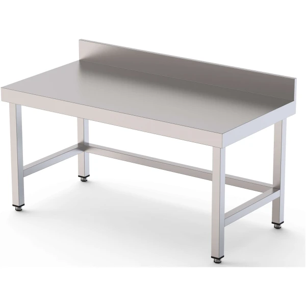 Mesa de Trabajo Acero Inoxidable Baja Mural Sin Estante 1400x600x600h mm WTW260140S0