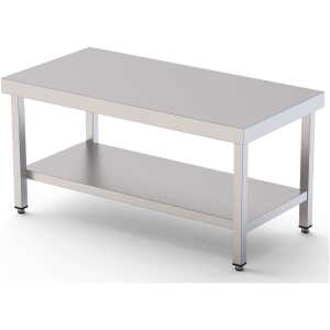 Mesa de Trabajo Acero Inoxidable Baja Central Con 1 Estante 2800x700x600h mm WTC270280S1