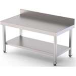 Mesa de Trabajo Acero Inoxidable Baja Mural Con 1 Estante 1500x700x600h mm WTW270150S1