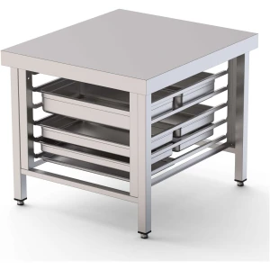 Mesa de Soporte Acero Inoxidable Para Hornos Con 6+6 Guias GN1/1 1100x950x700h mm WTC110GN12O