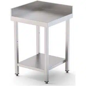 Mesa de Trabajo Acero Inoxidable Angular Para Composiciones en L Con 1 Estante 600x700x850h mm WTW170060C1
