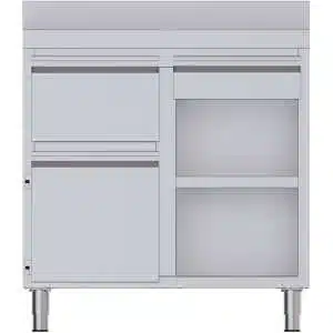 Mueble Cafetero Acero Inoxidable Con Tolva a la Izquierda
