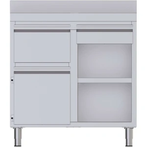 Mueble Cafetero Acero Inoxidable Con Tolva a la Izquierda