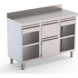 Mueble Cafetero Acero Inoxidable Con Tolva Central