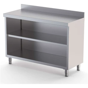 Mueble Estantería Acero Inoxidable Fondo 600 Con 1 Estante 1500x600x1050h mm DT6001500S1