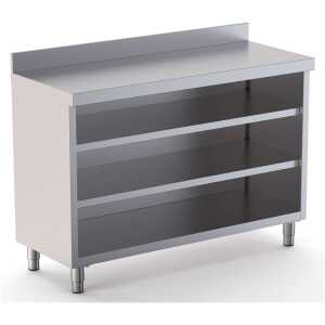 Mueble Estantería Acero Inoxidable Fondo 600 Con 2 Estantes 1000x600x1050h mm DT6001000S2