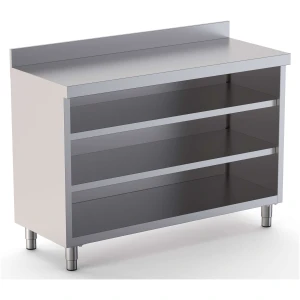 Mueble Estantería Acero Inoxidable Fondo 600 Con 2 Estantes 2500x600x1050h mm DT6002500S2